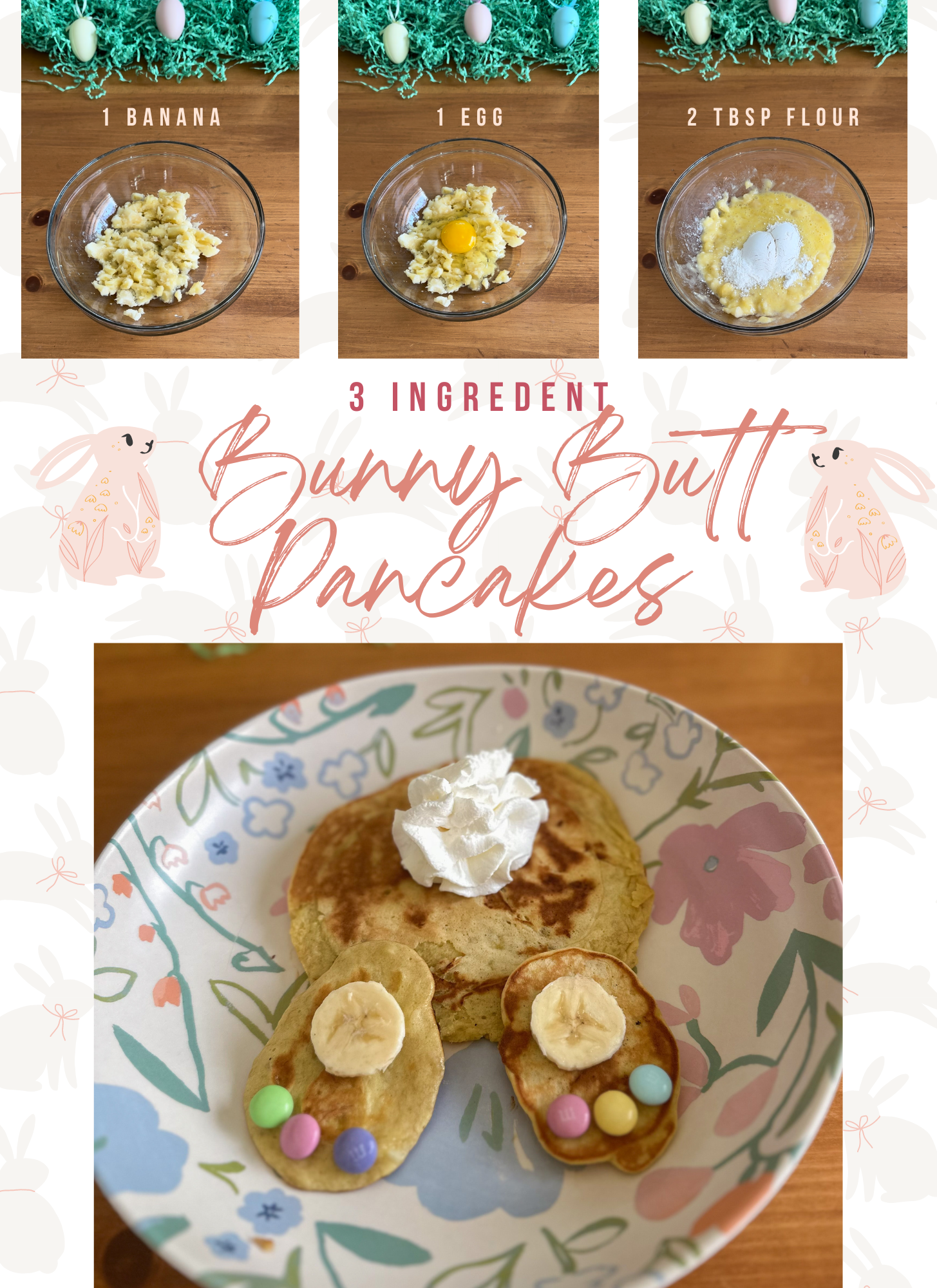 Banana Bunny Butt Pancakes